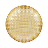 Rufolo Glass Gold Basketweave Large Shallow Bowl